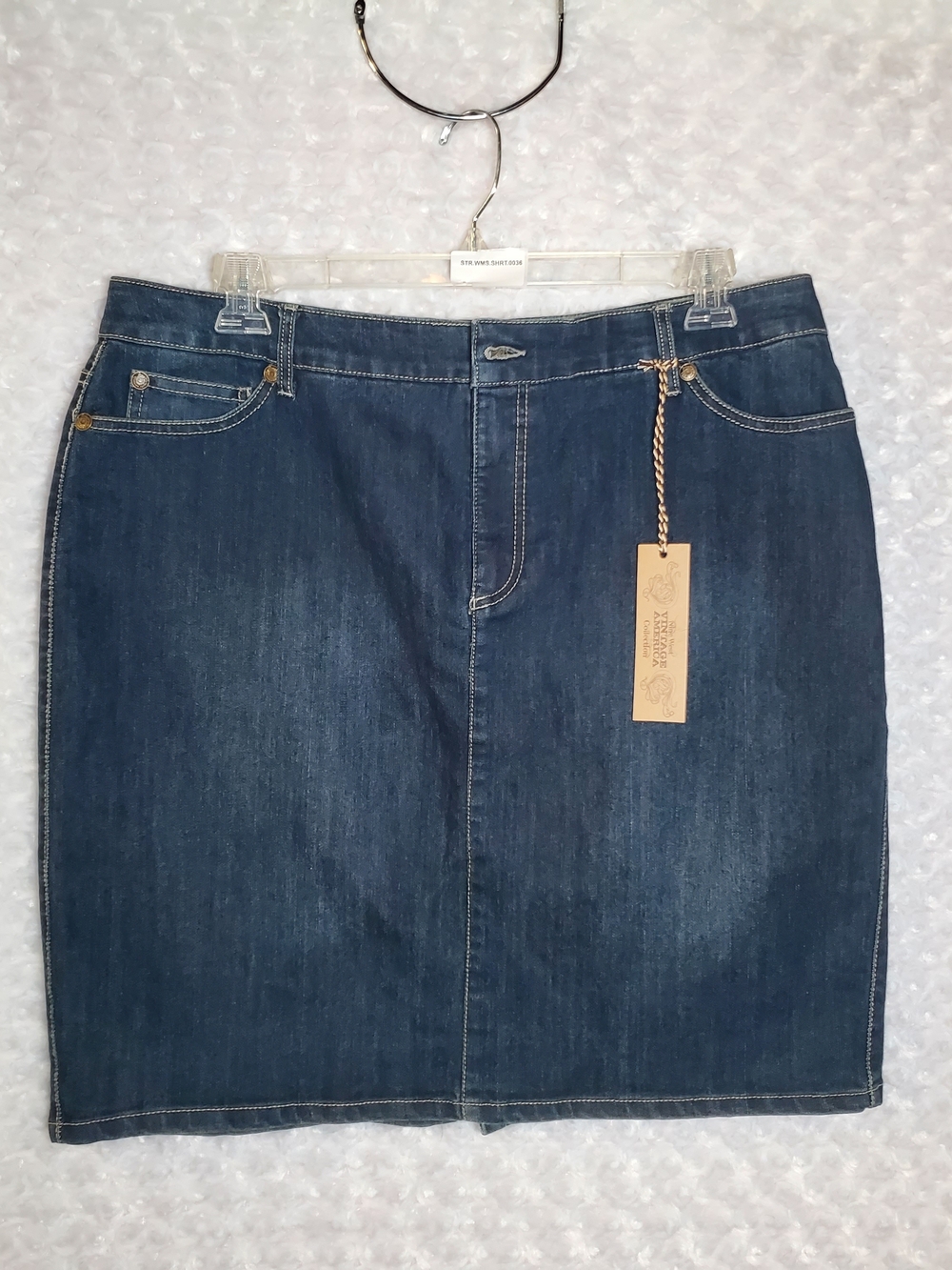 Nine West Vintage America Dark Blue Denim Skirt Size 33/16